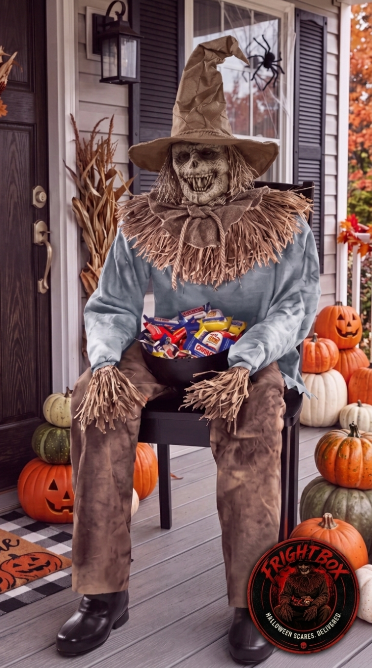 FrighBox™- Scary Sitting Scarecrow